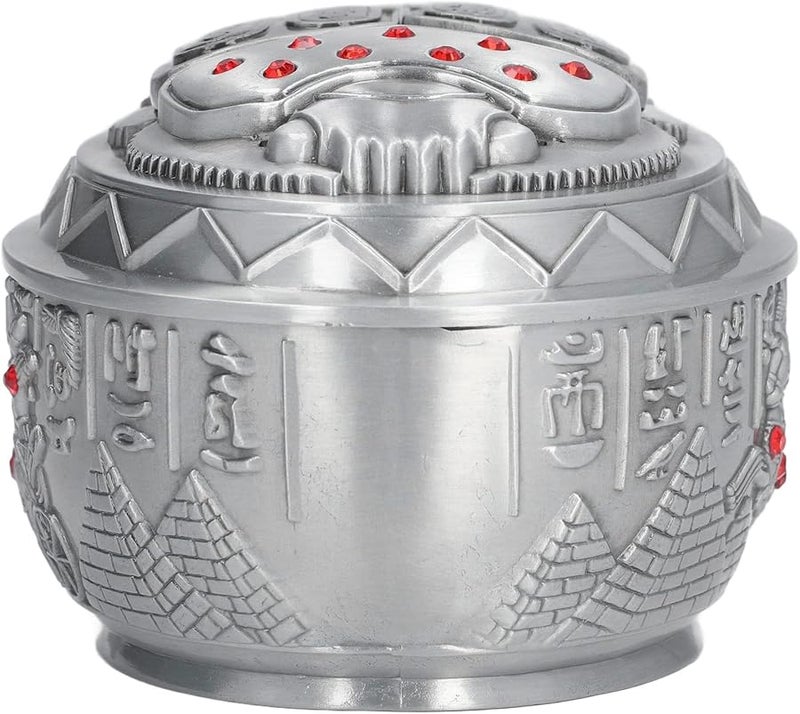 Vintage Zinc Alloy Windproof Cigar Ashtray With Lid For Home Office Desktop Decoration Gift 10x8x6 2cm - Image 3